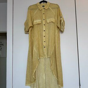 Zury High-Low Button Down Tunic - 100% Cotton - Free Size
